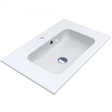 Раковина Della 700х450 врізний, колір білий, покриття глянець, з отв під змішувач + перелив (1 сорт) MIRAGGIO