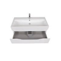 3969 ВЕНЕЦІЯ Тумба підвісна з раковиною-100 Пінто, біла (1 сорт) Аква Родос фото 2