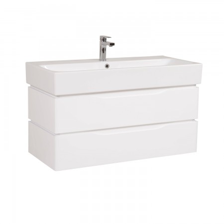 3969 ВЕНЕЦІЯ Тумба підвісна з раковиною-100 Пінто, біла (1 сорт) Аква Родос