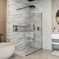 DSN100200B Style New Душове огородження Walk-In 1000x2000, чорний мат (1 сорт) Devit фото 2