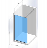 DSN100200B Style New Душове огородження Walk-In 1000x2000, чорний мат (1 сорт) Devit фото 1