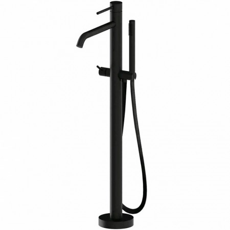 LIG 032 NO LIGHT Змішувач ванни з підлоги, з ручним душем, чорн.мат (1 сорт) Paffoni