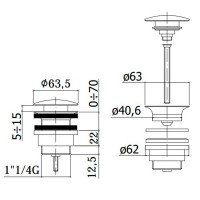 ZSCA050CR Донний  клапан,“Clic-Clac”, хром (1 сорт) Paffoni фото 1