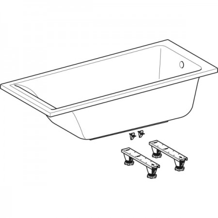 554.382.01.1 Selnova Square Ванна прямокутна з ніжками, 160x70см, біла (1 сорт) Geberit