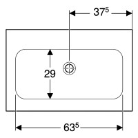 501.844.00.3 Вбудований умивальник Geberit iCon 75 см з тонким бортом, без отв. під зміш., без перел Geberit фото 1