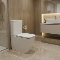 DFL2170211W Flow square Компакт 610x365x825мм з кришкою soft-close, Vortex Flush, білий глянець (1 с Devit