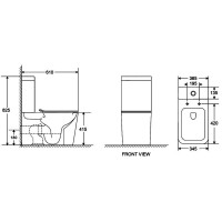 DFL2170211W Flow square Компакт 610x365x825мм з кришкою soft-close, Vortex Flush, білий глянець (1 с Devit фото 2