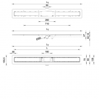 STY-M-50-FF Душовий канал  з чорною решіткою Медіум, 500 мм (1 сорт) Styron фото 2