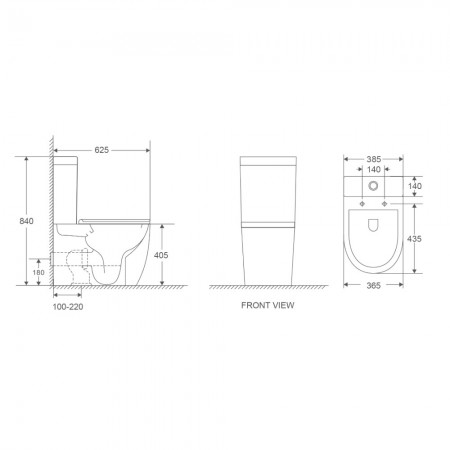DFL0460211W Flow Компакт 630x390x840 mm з кришкою soft-close, Vortex Flush, білий глянець (1 сорт) Devit