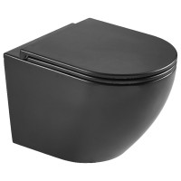 DFL0460111MB Flow Унітаз підвісний 495x365x365mm з кришкою soft-close, Vortex Flush, матовий чорний  Devit фото 1