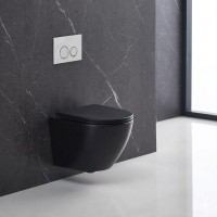 DFL0460111MB Flow Унітаз підвісний 495x365x365mm з кришкою soft-close, Vortex Flush, матовий чорний  Devit