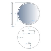 5501090 AllRound Кругле дзеркало d90см з LED підсвіткою та тачсенсором (1 сорт) Devit фото 6