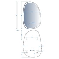 5416090 Style Асиметричне дзеркало 900х600 з LED підсвіткою та тачсенсором (1 сорт) Devit