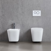 DFL0520400W Flow square Біде 485x345x330мм з отвором під змішувач, білий глянець (1 сорт) Devit фото 3