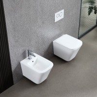 DFL0520400W Flow square Біде 485x345x330мм з отвором під змішувач, білий глянець (1 сорт) Devit фото 5