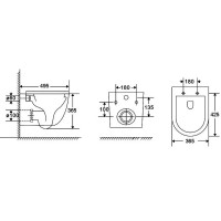 DFL0460111MC Flow Унітаз підвісний 495x365x365mm з кришкою soft-close, Vortex Flush, матовий капучин Devit фото 2