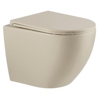 DFL0460111MC Flow Унітаз підвісний 495x365x365mm з кришкою soft-close, Vortex Flush, матовий капучин Devit фото 1