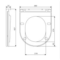 DFL0460111MB Flow Кришка для унітазу з soft-close механізмом, матовий чорний (1 сорт) Devit