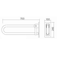 L60402000 LEHNEN CONCEPT PRO Поручень настінний дугоподібний 70 cm, нерж.сталь (1 сорт) KOLO фото 1