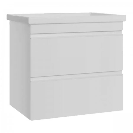 753065W FRAME Біла глянцева тумба 65см з раковиною та сифоном (1 сорт) Devit