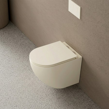 DFL0460111MC Flow Унітаз підвісний 495x365x365mm з кришкою soft-close, Vortex Flush, матовий капучин Devit