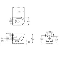 3810830 Aero Підвісний безобідковий унітаз з кришкою soft-close, Vortex Flush, білий глянець (1 сорт Devit фото 1