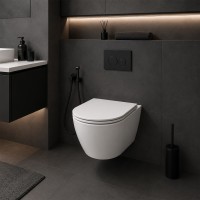3810830 Aero Підвісний безобідковий унітаз з кришкою soft-close, Vortex Flush, білий глянець (1 сорт Devit фото 3