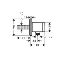 26889000 HG FixFit E Шлангове підключення з тримачем, хром (1 сорт) HANSGROHE фото 1