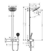 24240000 HG Pulsify Showerpipe 260 Душова система (верхній душ, ручний душ, термостат, душова стійка HANSGROHE фото 1