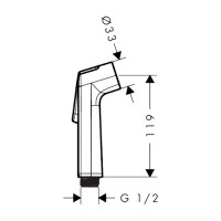 29338000 HG Ручний душ бідетта 1jet EcoSmart,chrome (1 сорт) HANSGROHE фото 2