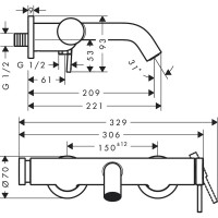 73422140 HG Tecturis S Змішувач для ванни на 2 функції, brushed bronze (1 сорт) HANSGROHE фото 2