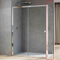 D20F10804007 Arelia Бічна стінка в 90°, 800мм, скло прозоре, проф.срібний полір. (1 сорт) Ronal фото 1