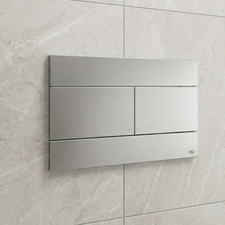 057141 Slim  клавіша подвійного змиву, Inox (1 сорт) OLI
