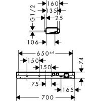 13184400 ShowerTablet Select 700 Термостат д/душа (1 сорт) HANSGROHE фото 1