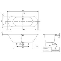 uBQ180OBR2DV-01 OBERON 2.0 Ванна 180х80 (1 сорт) VILLEROY  BOCH фото 4