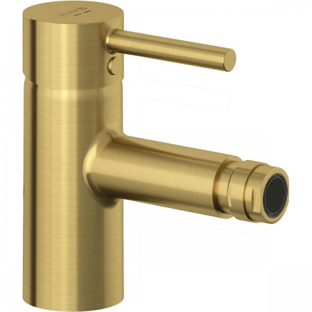 38533N076 KLUDI BOZZ Змішувач для біде з донним клапаном PUSH-OPEN, брашоване золото (1 сорт) Kludi