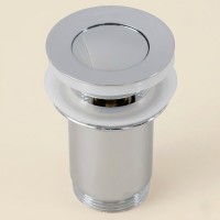 KL-01 донний клапан з переливом, click/clack, з малою накладкою, хром глянець (1 сорт) Styron фото 2