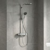 24230000 HG Pulsify Душова система Showerpipe 260 1jet з термостатом для ванни ShowerTablet 400, хро HANSGROHE фото 1