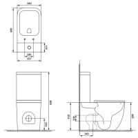 K681-063 Компакт 930 Remo Pro Square Tornado 011, приставний до стіни, безобідковий CleanOn, сидіння CERSANIT-С Україна фото 4