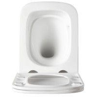 DFL0520111W Flow square Підвісний безобідковий унітаз з кришкою soft-close, Vortex Flush, білий глян Devit фото 10