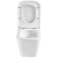 DFL0520111W Flow square Підвісний безобідковий унітаз з кришкою soft-close, Vortex Flush, білий глян Devit фото 3
