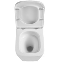 DFL0520111W Flow square Підвісний безобідковий унітаз з кришкою soft-close, Vortex Flush, білий глян Devit фото 4