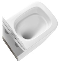 DFL0520111W Flow square Підвісний безобідковий унітаз з кришкою soft-close, Vortex Flush, білий глян Devit фото 6