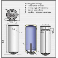 WVY08036FD  Водонагрівач Eldom Style Dry 80л. Slim 2,0 kW (1 сорт) ELDOM фото 6