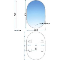 5446090 DO IT Дзеркало 900х600 овальне, з тачсенсором та LED підсвідкою (1 сорт) Devit фото 5