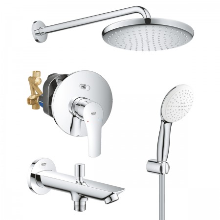 UA26415SC11  Eurosmart  Комплект для душу вбудованого монтажу Tempesta 250, 3 споживачі, хром, 4 пак Grohe