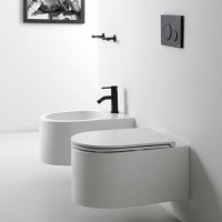 MON1202V01 Монолітний настінний унітаз 54x36 x h 29 cm, білий + cod. C9MON01 сидіння з кришкою з дюр Olympia