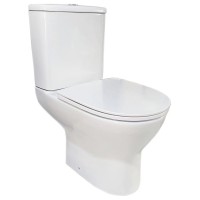 3020147 Basic Round Унітаз-компакт безобідковий з кришкою soft-close, білий (1 сорт) Devit фото 1