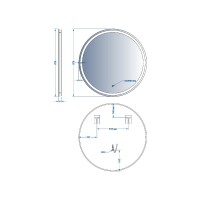 5501070 AllRound Кругле дзеркало d70см з LED підсвіткою та тачсенсором (1 сорт) Devit