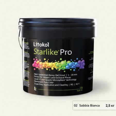 Клей-зат Starlike Pro 02 Sabbia Bianca 2.5кг (1 сорт) Litokol